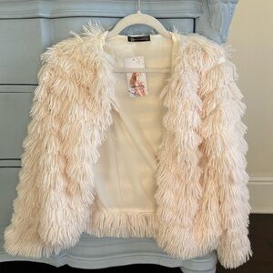 fluffy white/cream jacket